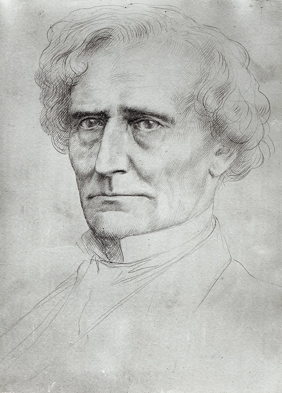 Retrato de Hector Berlioz (1803-69) de Alphonse Legros
