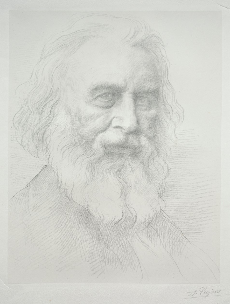 Retrato de Henry Wadsworth Longfellow (2ª placa) de Alphonse Legros