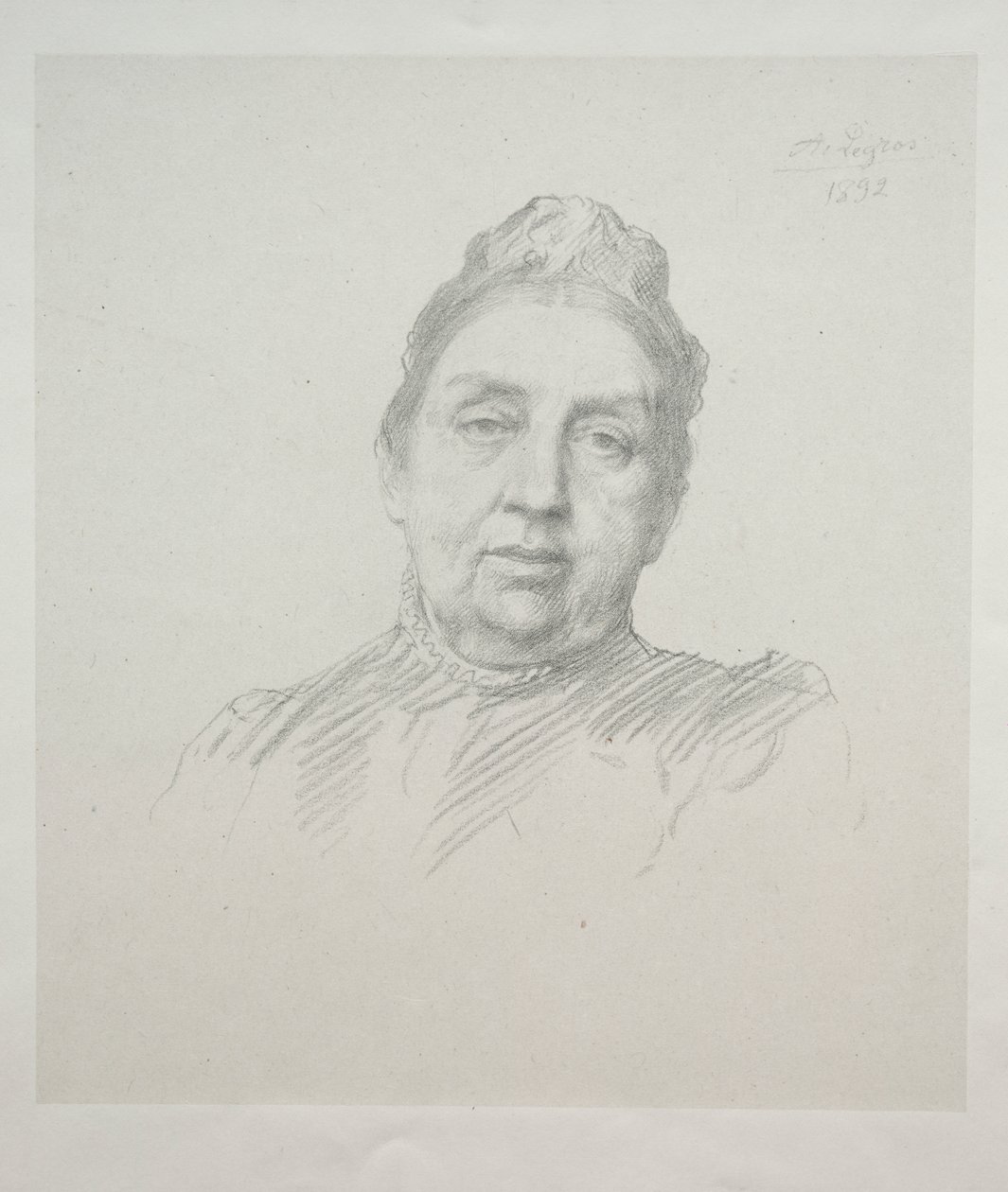 Retrato de Madame Kemp, Vista Frontal (3ª Placa) de Alphonse Legros