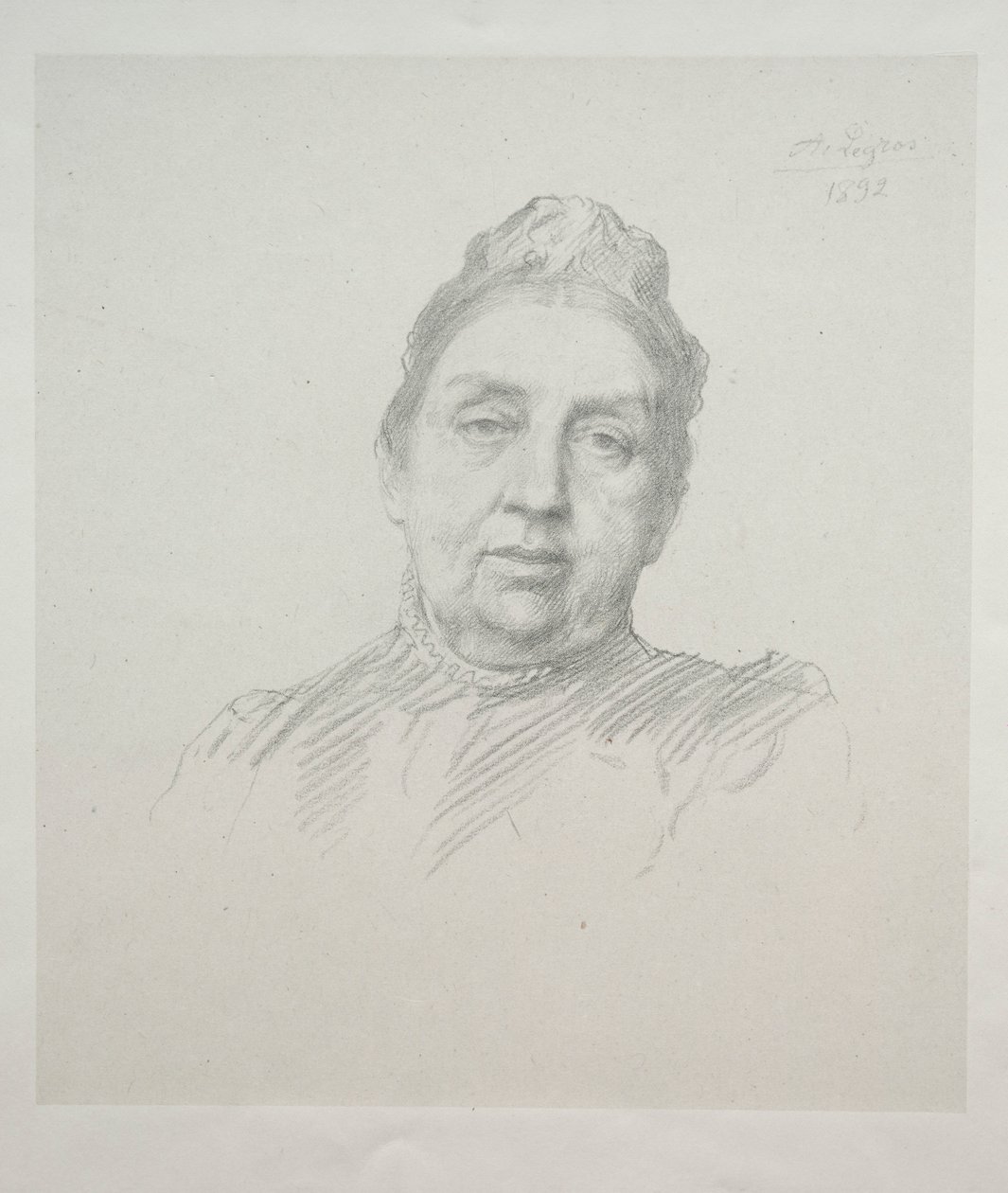 Retrato de Madame Kemp, vista frontal 3ª placa de Alphonse Legros