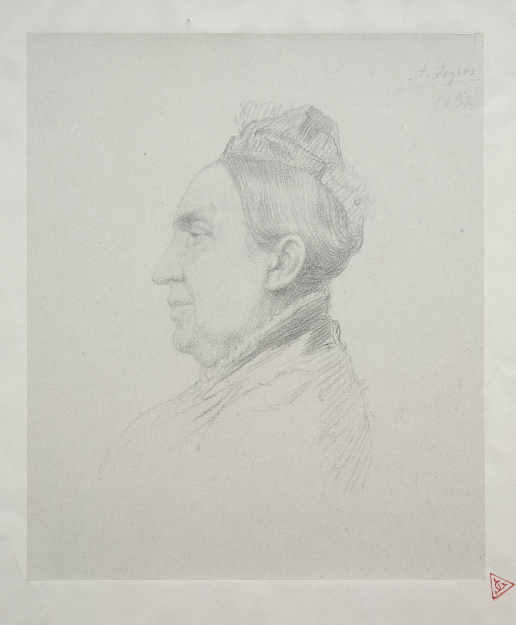 Retrato de Madame Kemp de perfil, 2da placa de Alphonse Legros