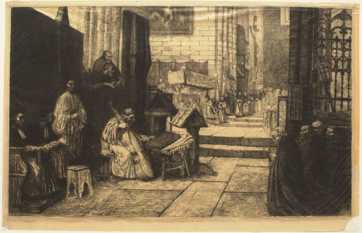 Procesión en una iglesia española de Alphonse Legros