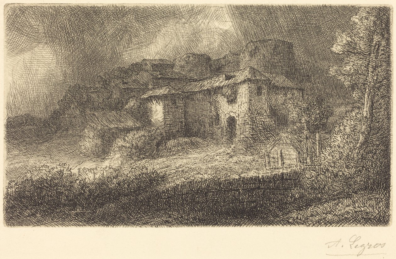 Ruinas de un castillo (Les ruines du château) de Alphonse Legros