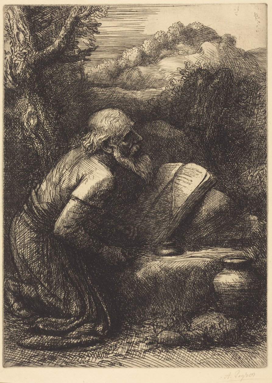 San Jerónimo, segunda lámina de Alphonse Legros