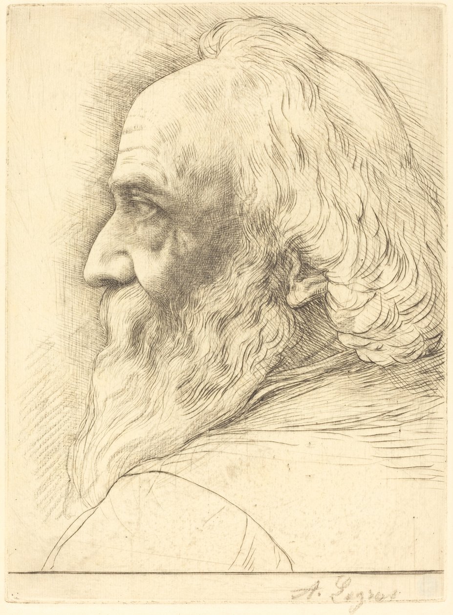 Autorretrato, 12ª placa de Alphonse Legros