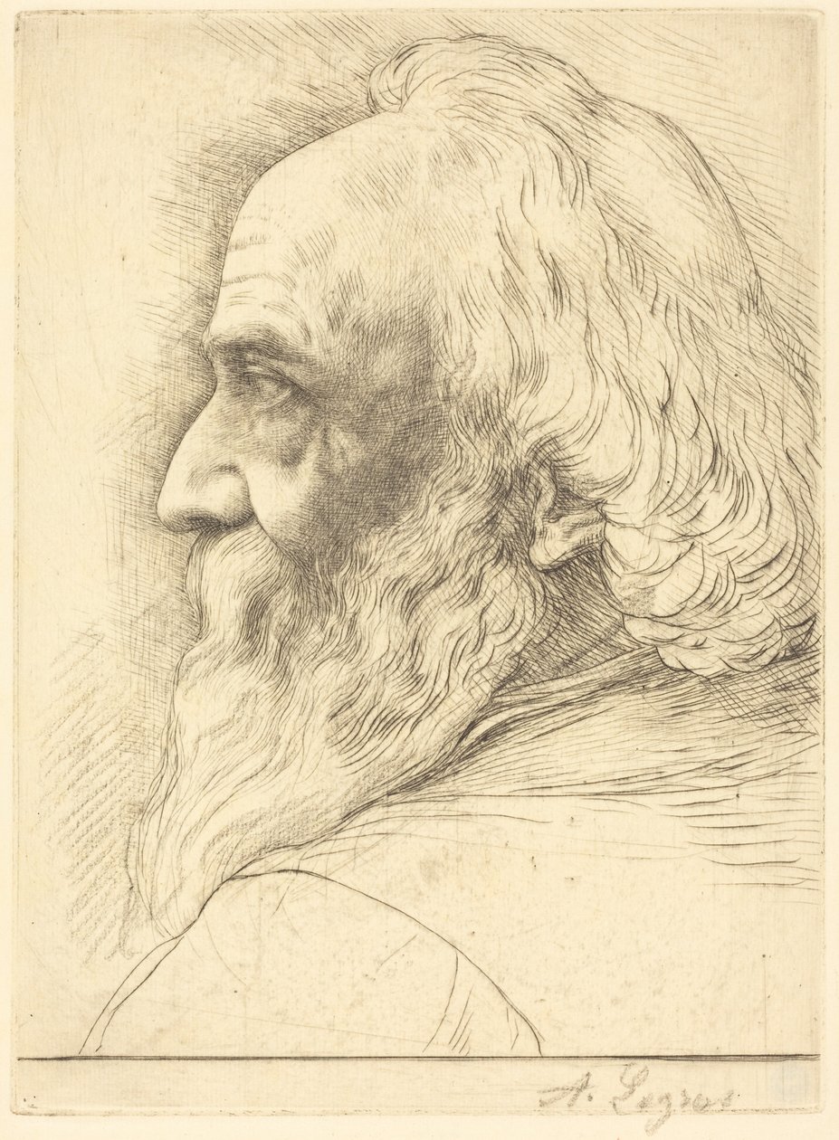 Autorretrato, lámina 12 de Alphonse Legros