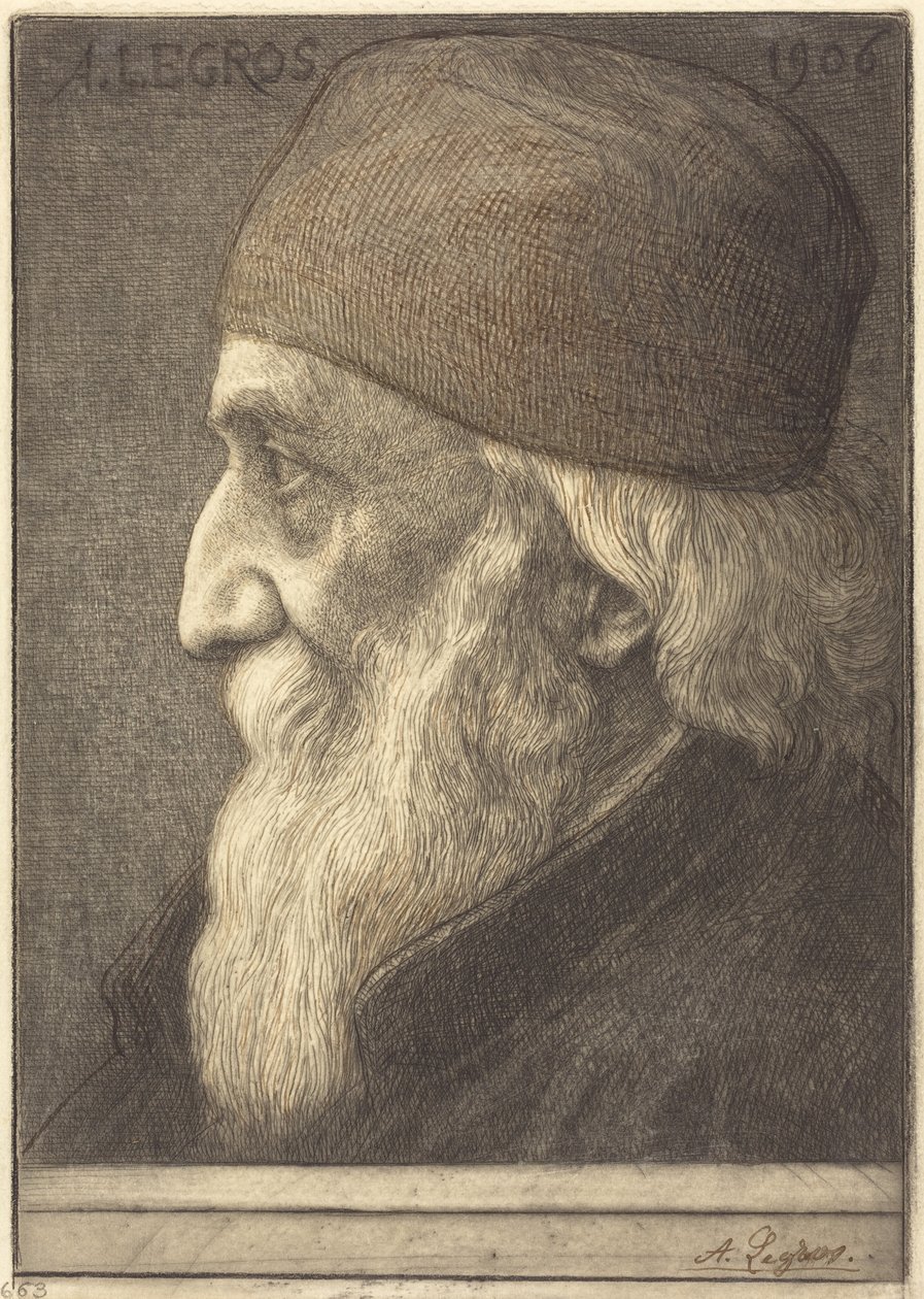 Autorretrato, lámina n.º 13 de Alphonse Legros