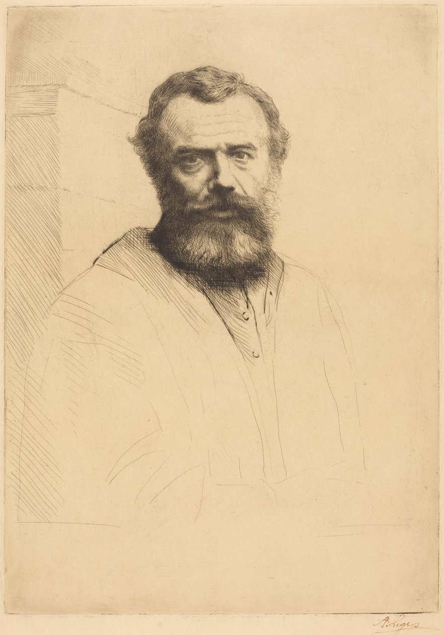 Autorretrato, tercera lámina de Alphonse Legros
