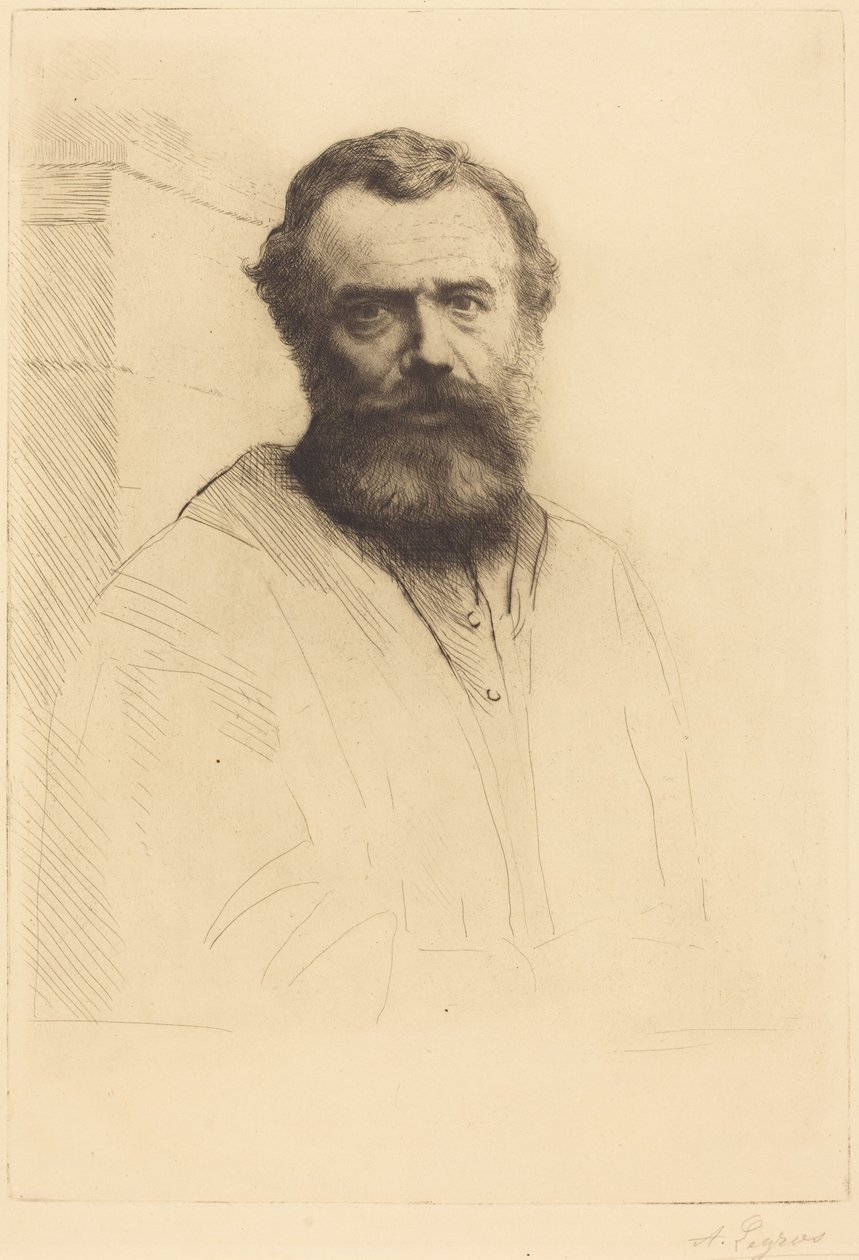 Autorretrato, tercera lámina de Alphonse Legros