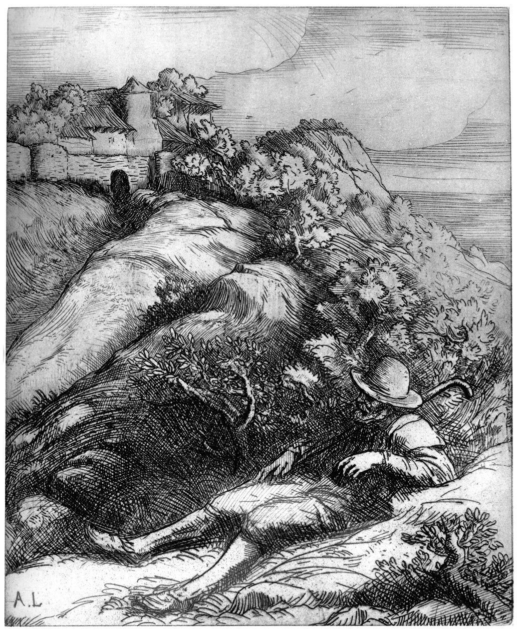 Pastor descansando, c1860-1910 de Alphonse Legros