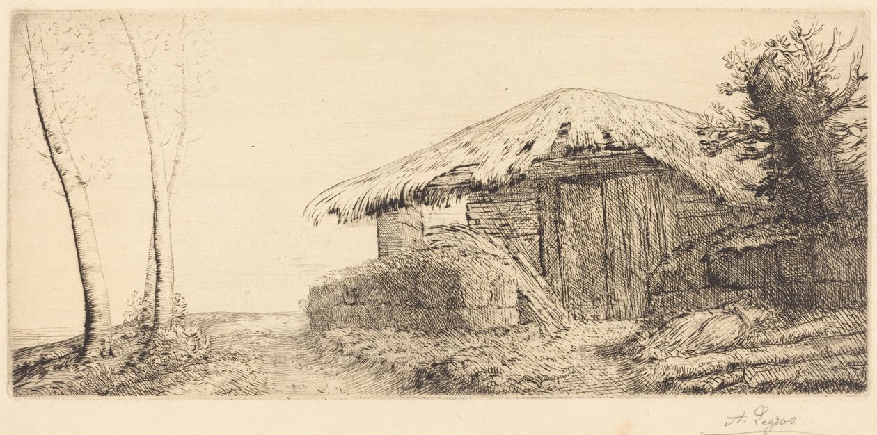 Cabaña de pastor en una ladera de Alphonse Legros