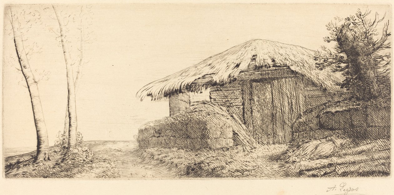 Cabaña de pastor en una ladera de Alphonse Legros