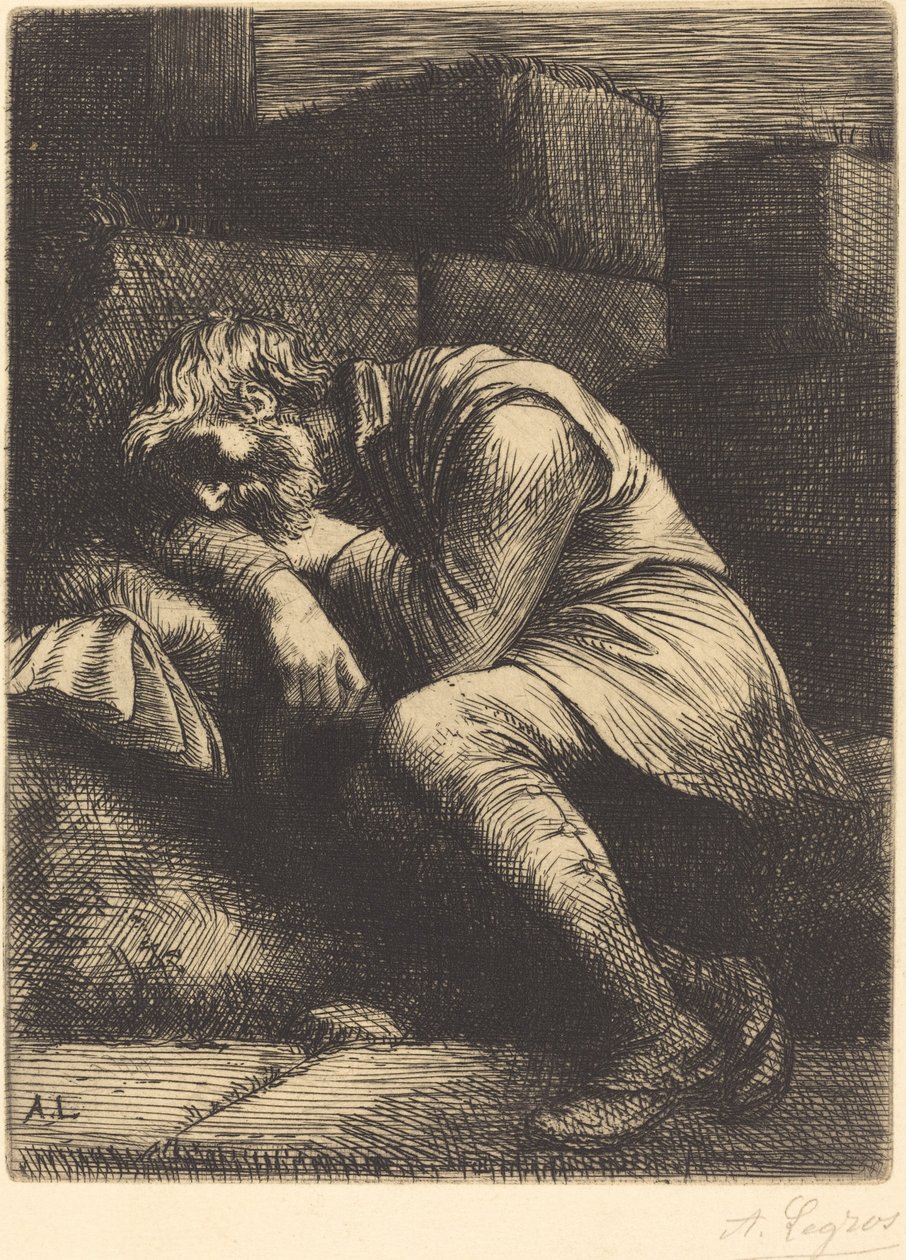 Mendigo durmiendo de Alphonse Legros