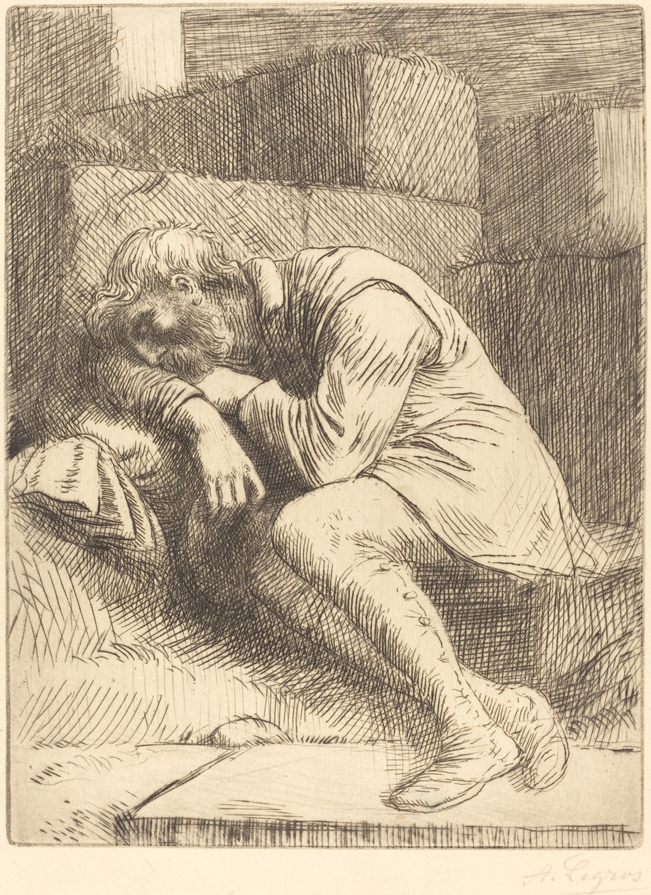 Mendigo durmiendo de Alphonse Legros