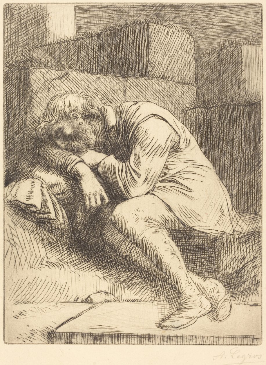 Sleeping Beggar (Mendigo dormido) de Alphonse Legros