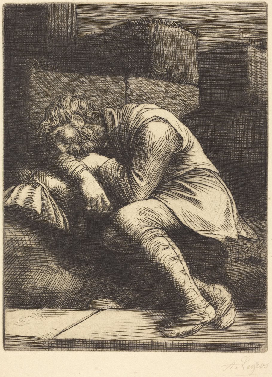 Sleeping Beggar (Mendigo dormido) de Alphonse Legros