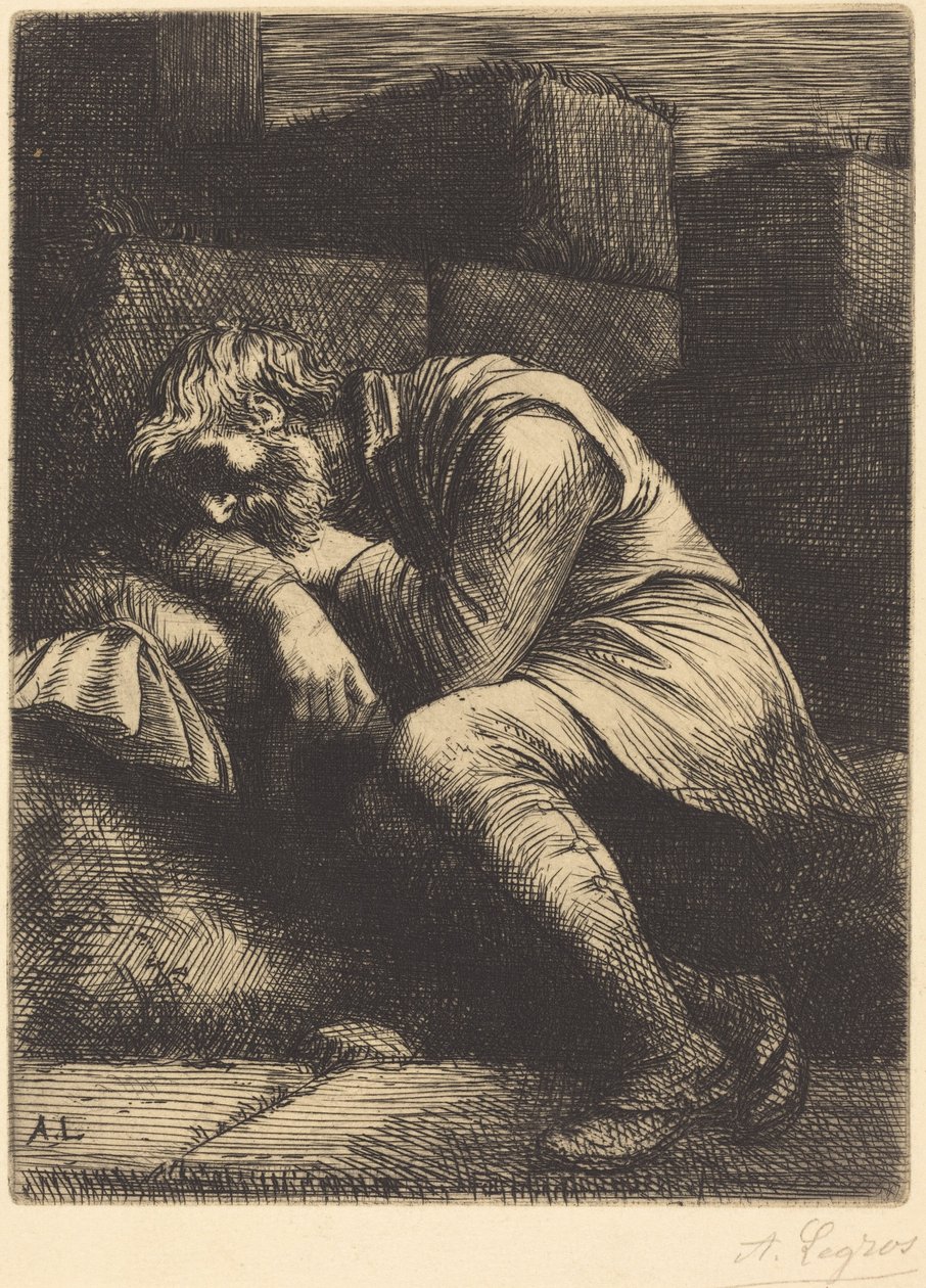 Mendigo dormido de Alphonse Legros