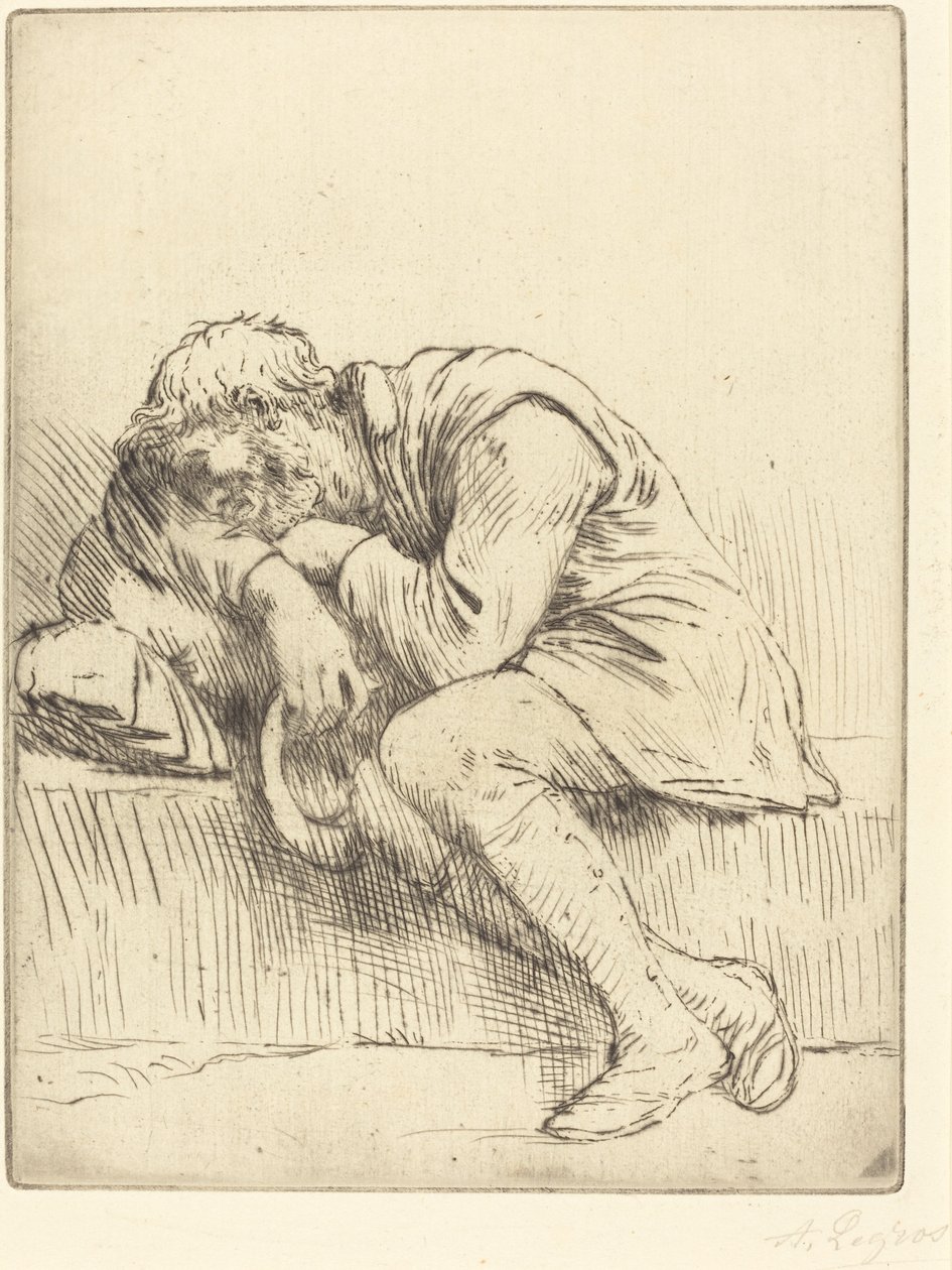 Mendigo durmiendo Mendiant endormi de Alphonse Legros