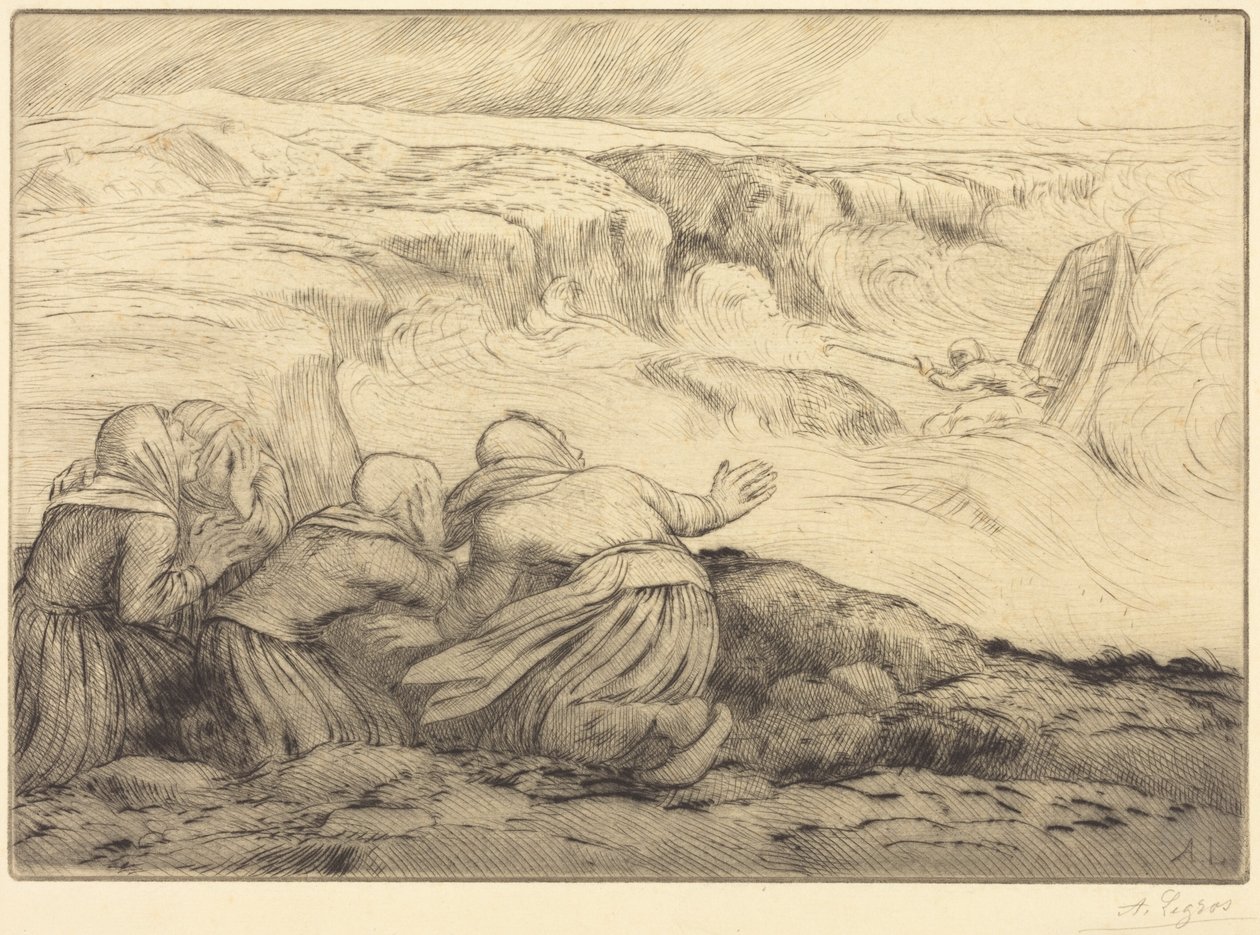 Pequeña embarcación en peligro (Barco en peligro) de Alphonse Legros