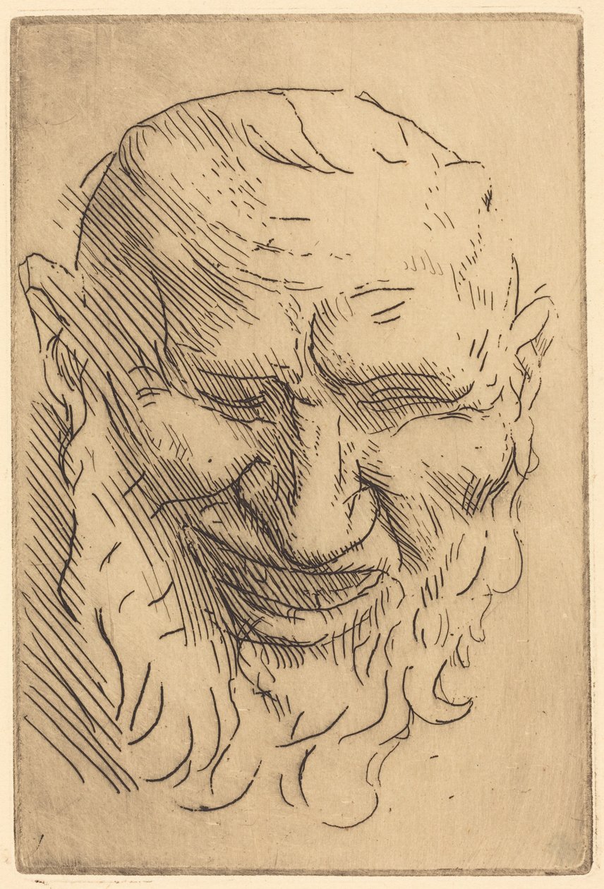 Máscara pequeña de sátiro de Alphonse Legros