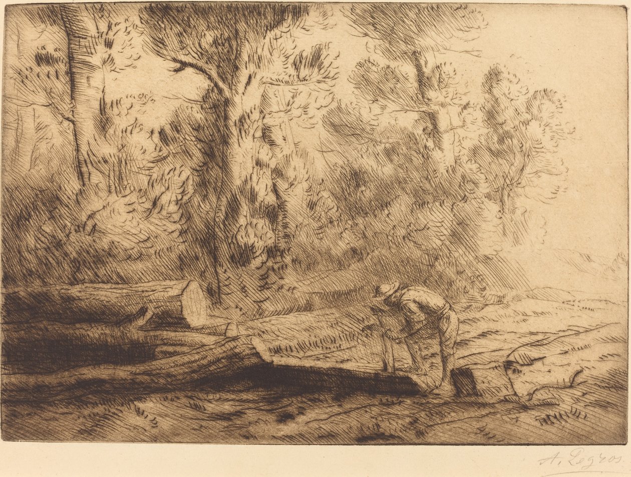 Corte de troncos Homme que fend des buches de Alphonse Legros
