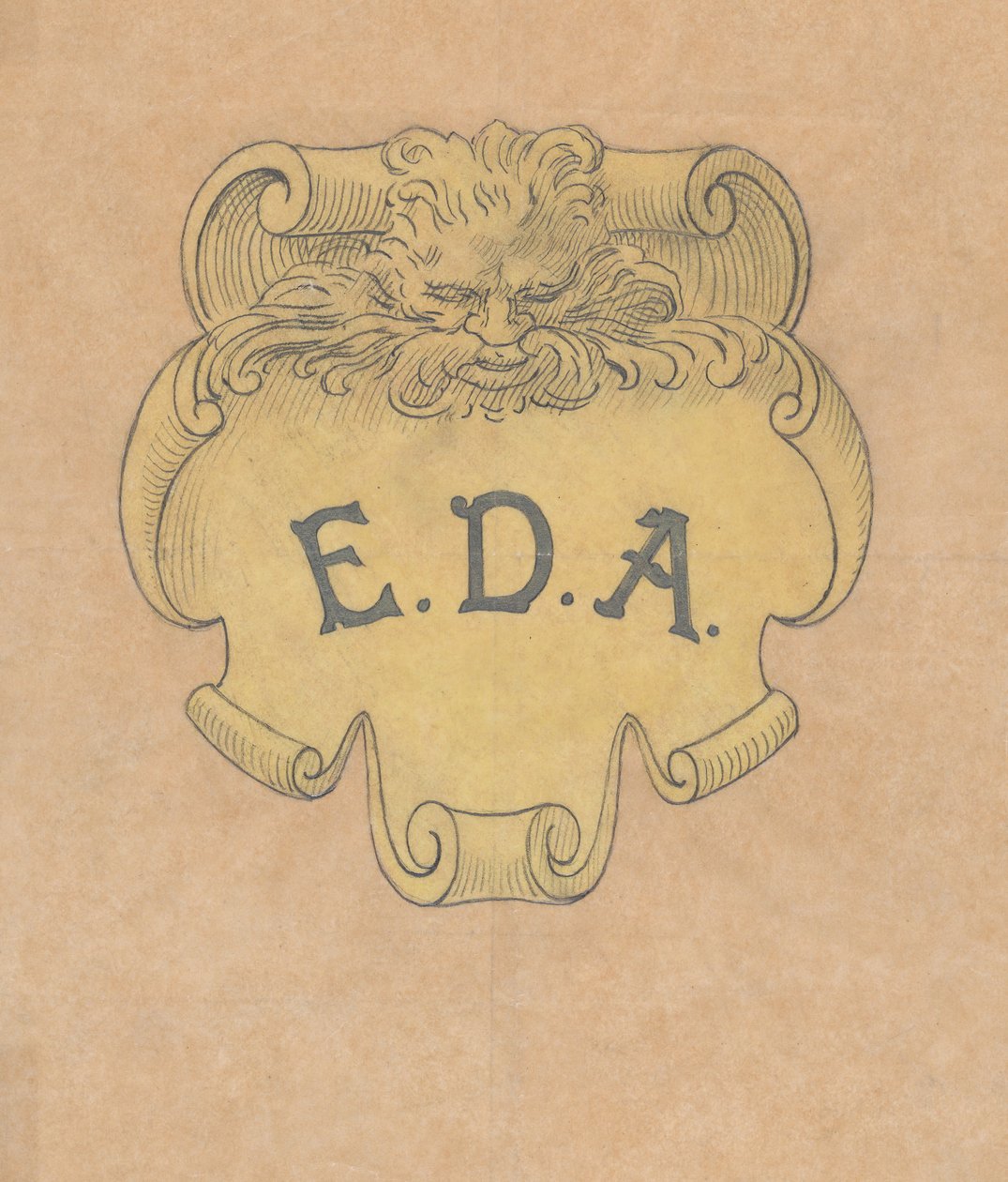 Estudio para una placa de bronce para Edward D. Adams, ca. 1892 de Alphonse Legros