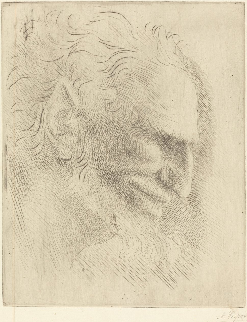 Estudio para la cabeza de un hombre de Alphonse Legros
