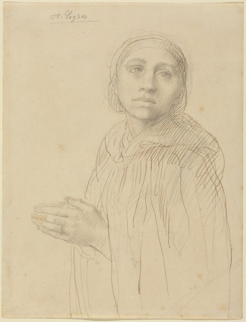 Estudio de una mujer rezando de Alphonse Legros