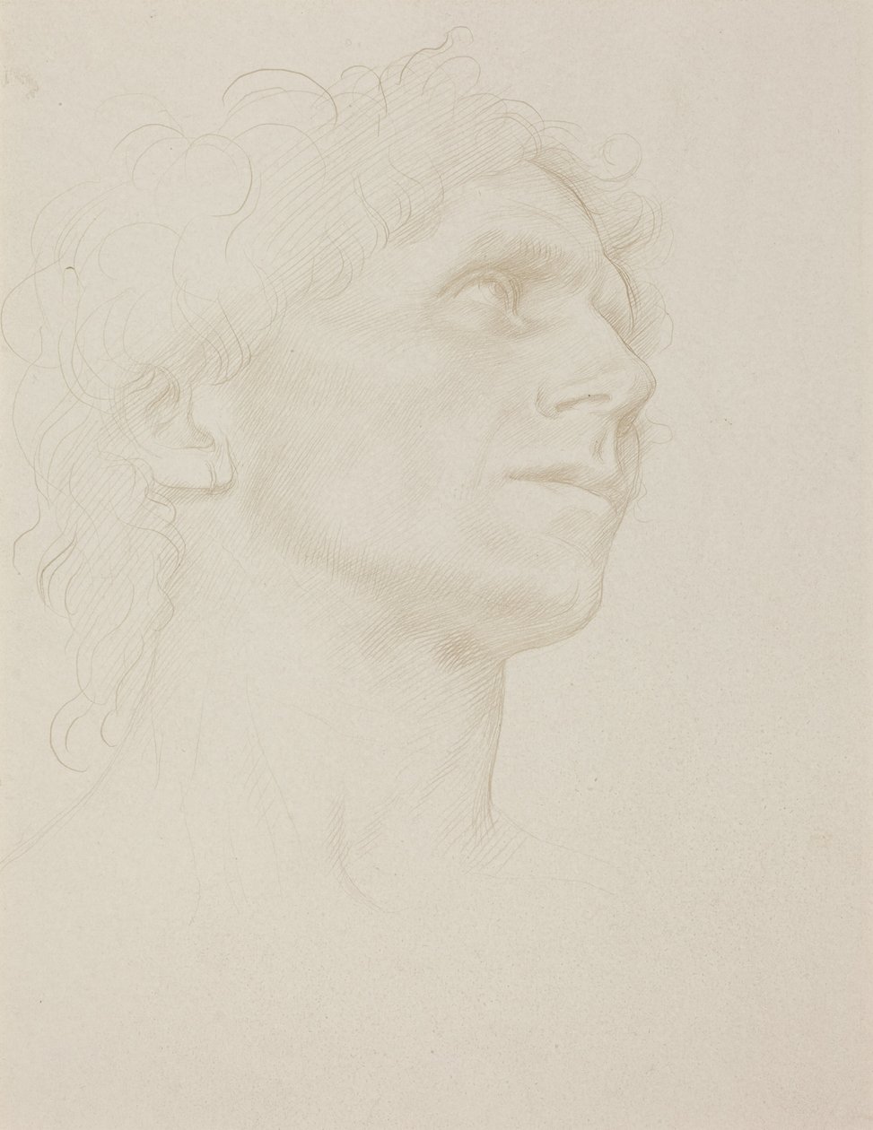 Estudio de una cabeza de mujer, de perfil a la derecha de Alphonse Legros