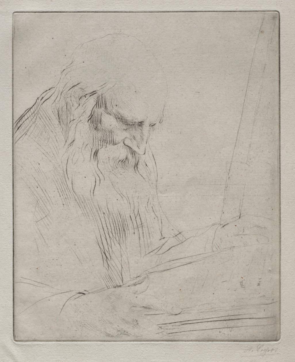 Estudio de un hombre leyendo de Alphonse Legros