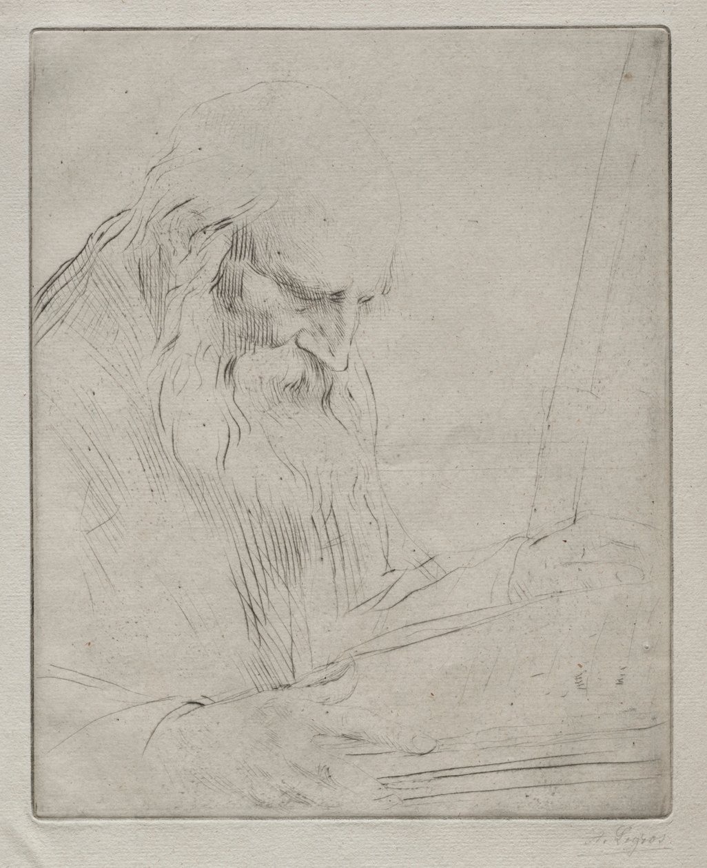 Estudio de un hombre leyendo de Alphonse Legros