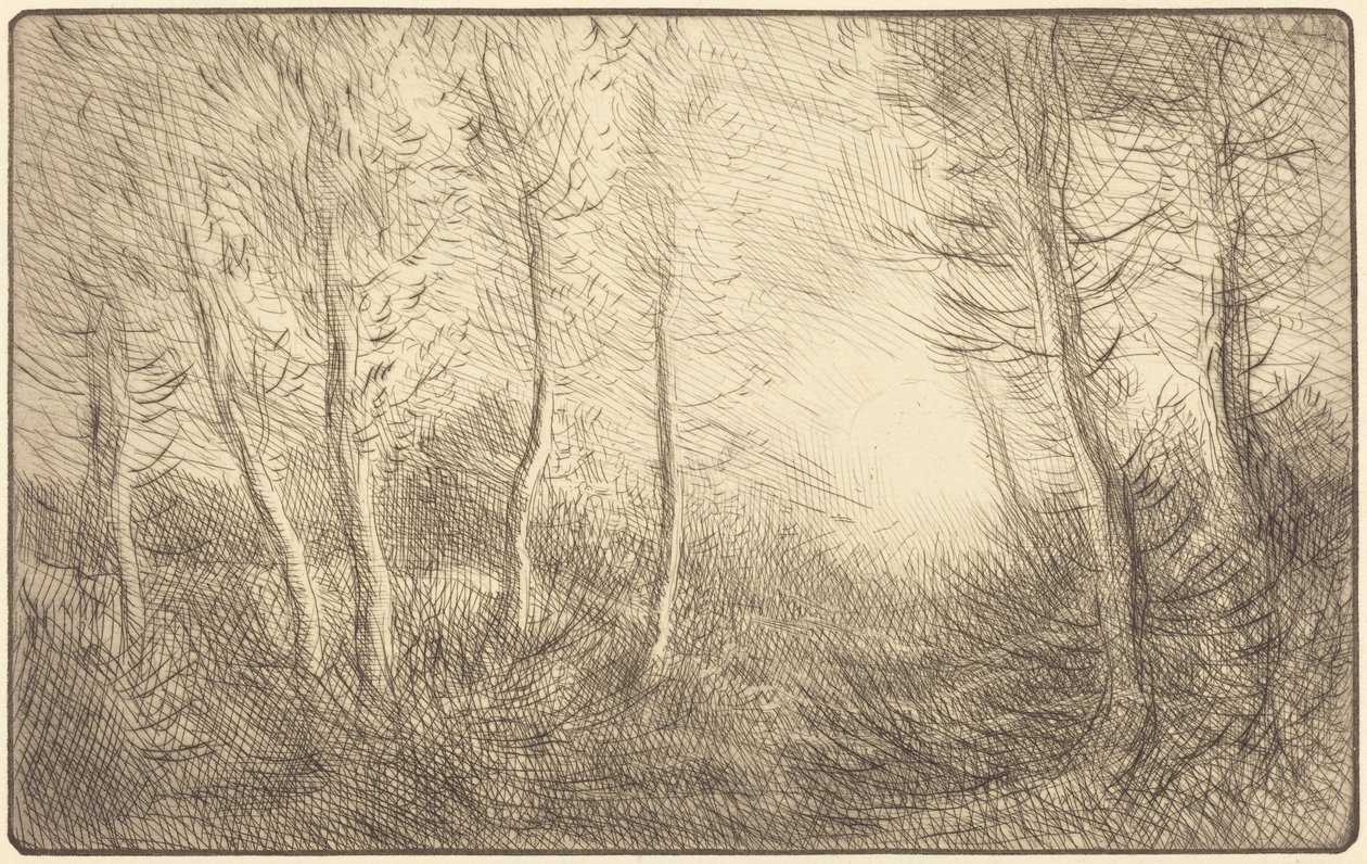 Amanecer, bosques de Clamard de Alphonse Legros