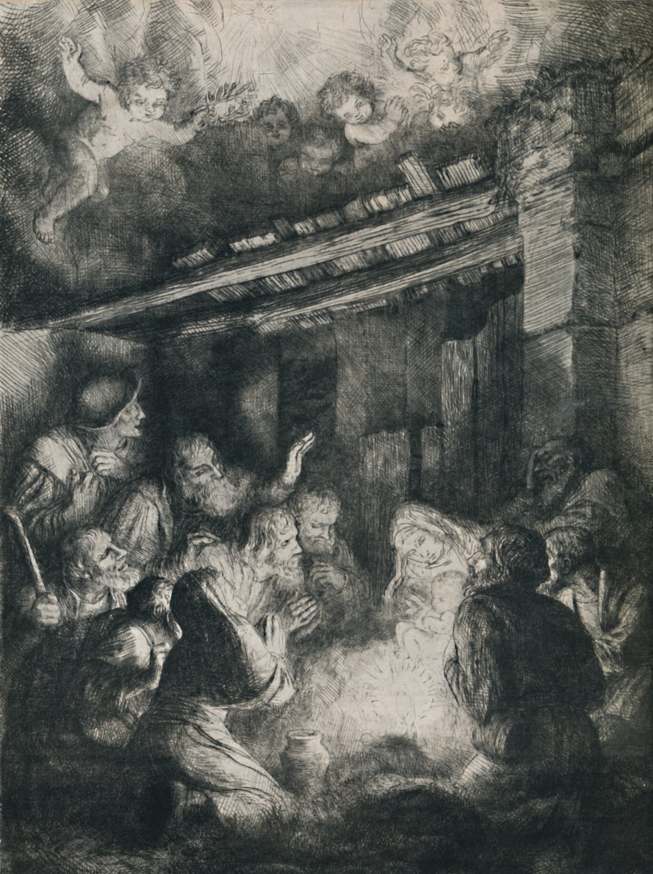 La Adoración de los Pastores, 1922 de Alphonse Legros