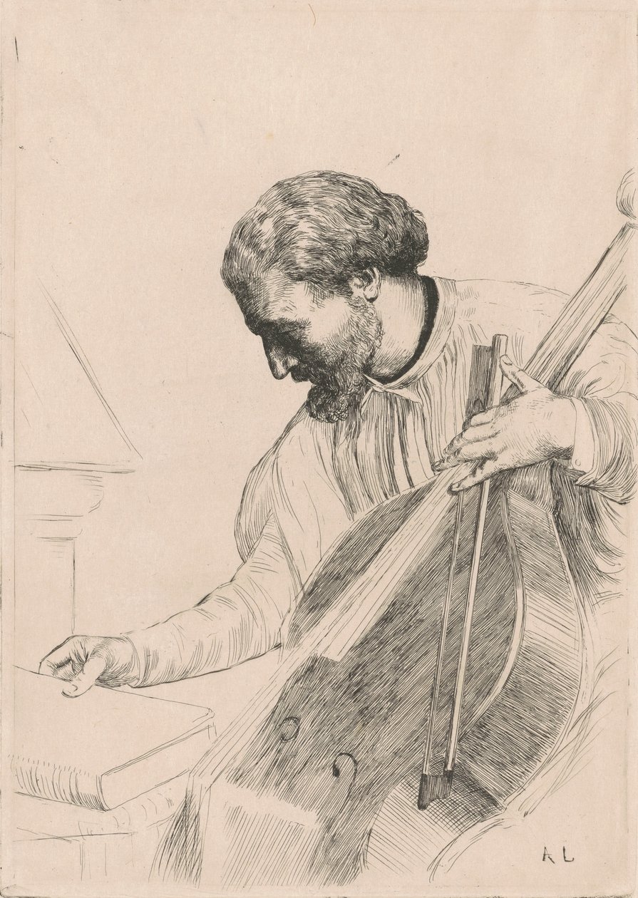 The Bass Player (El bajista) de Alphonse Legros
