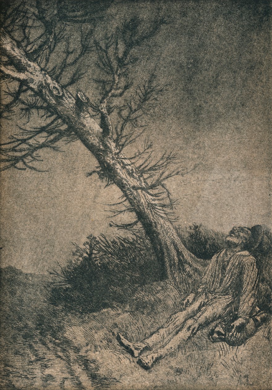 El Vagabundo Moribundo, 1875 de Alphonse Legros