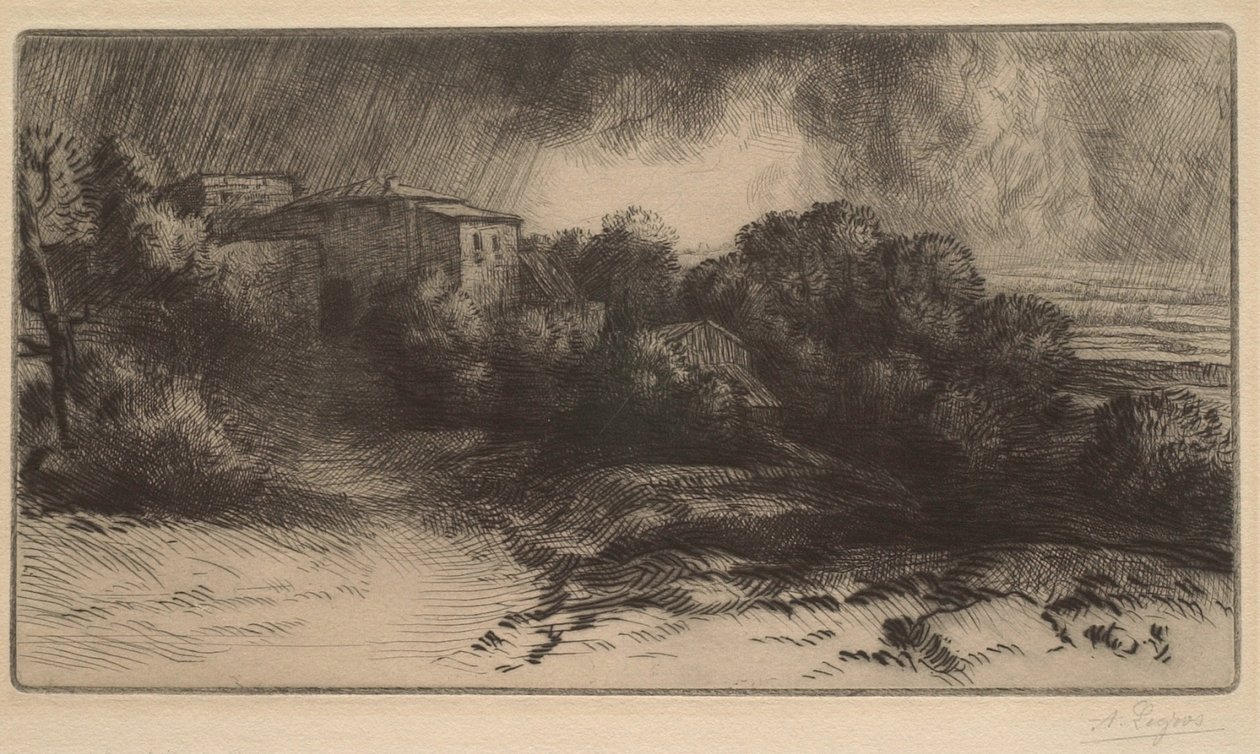 La granja de Brieux (efecto de tormenta) de Alphonse Legros