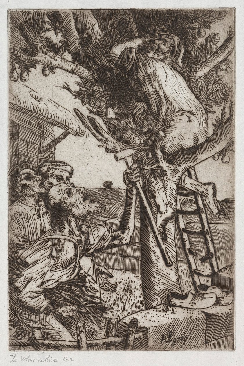 El ladrón de peras, No. 1, c. 1890 de Alphonse Legros