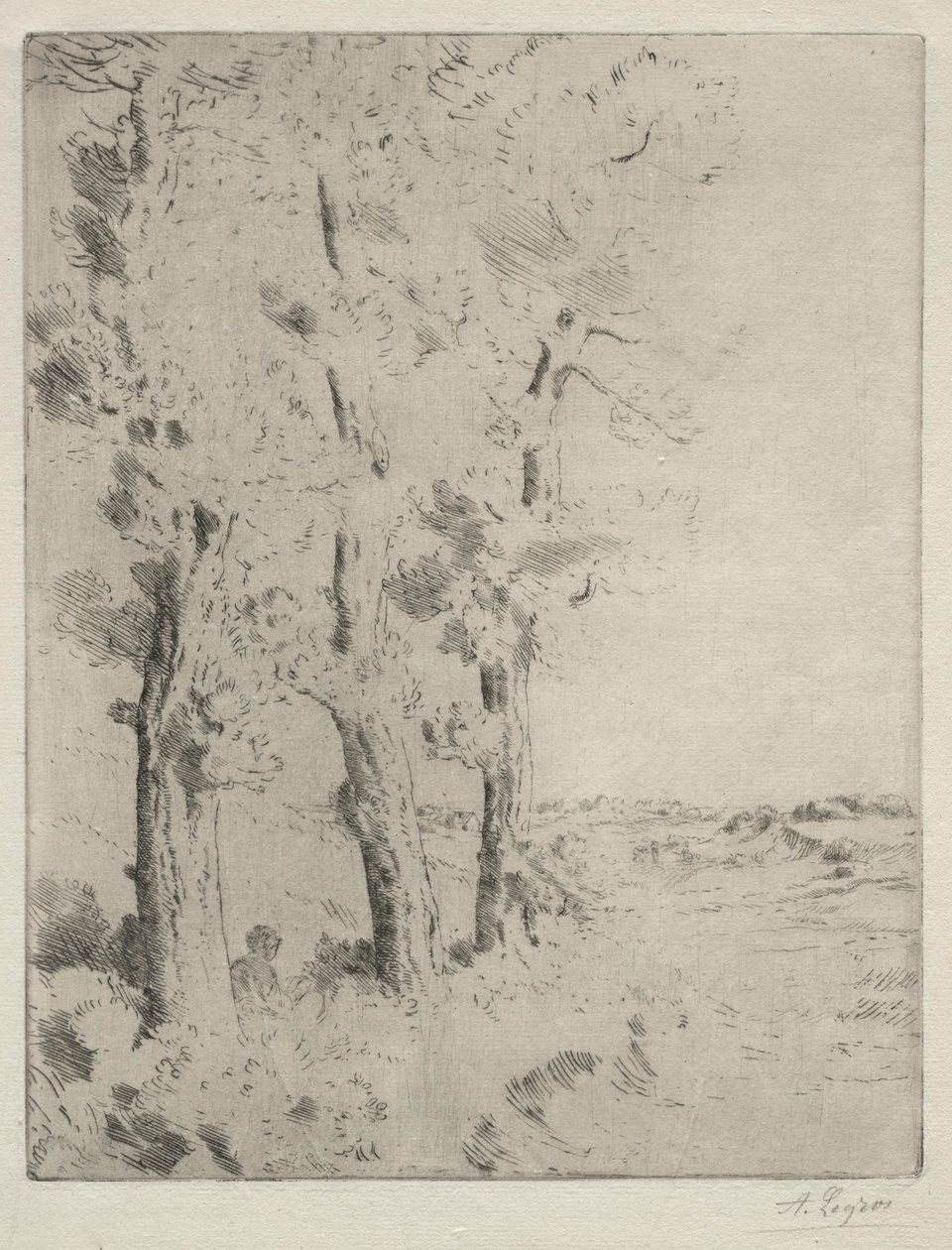 El lector: La conferencia bajo los árboles, c. 1882 de Alphonse Legros