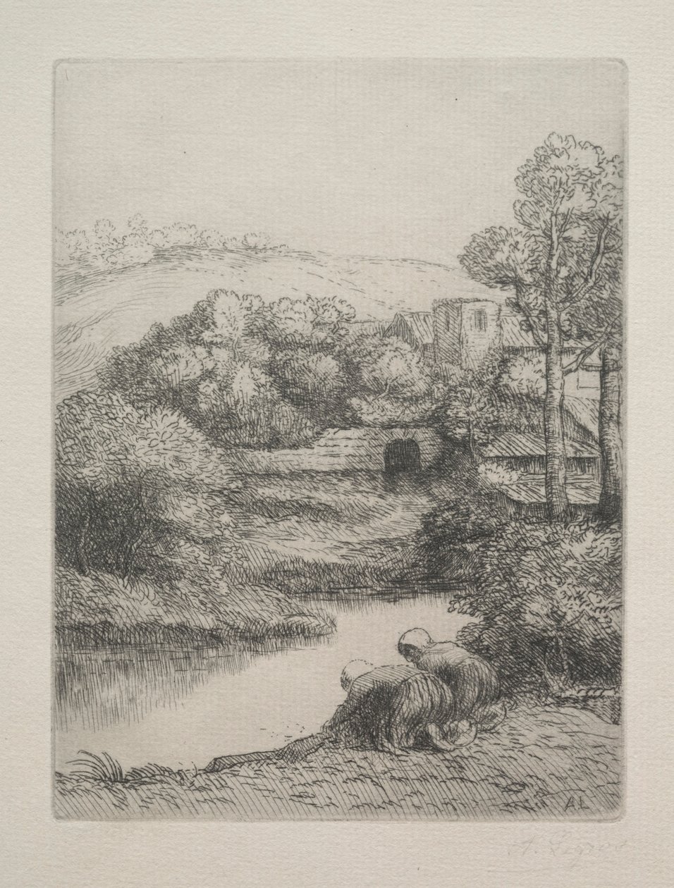 La lavandería Le Lavoir, Dite Les Laveuses de Alphonse Legros
