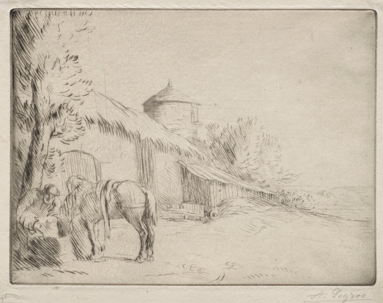 El abrevadero (2ª placa) de Alphonse Legros