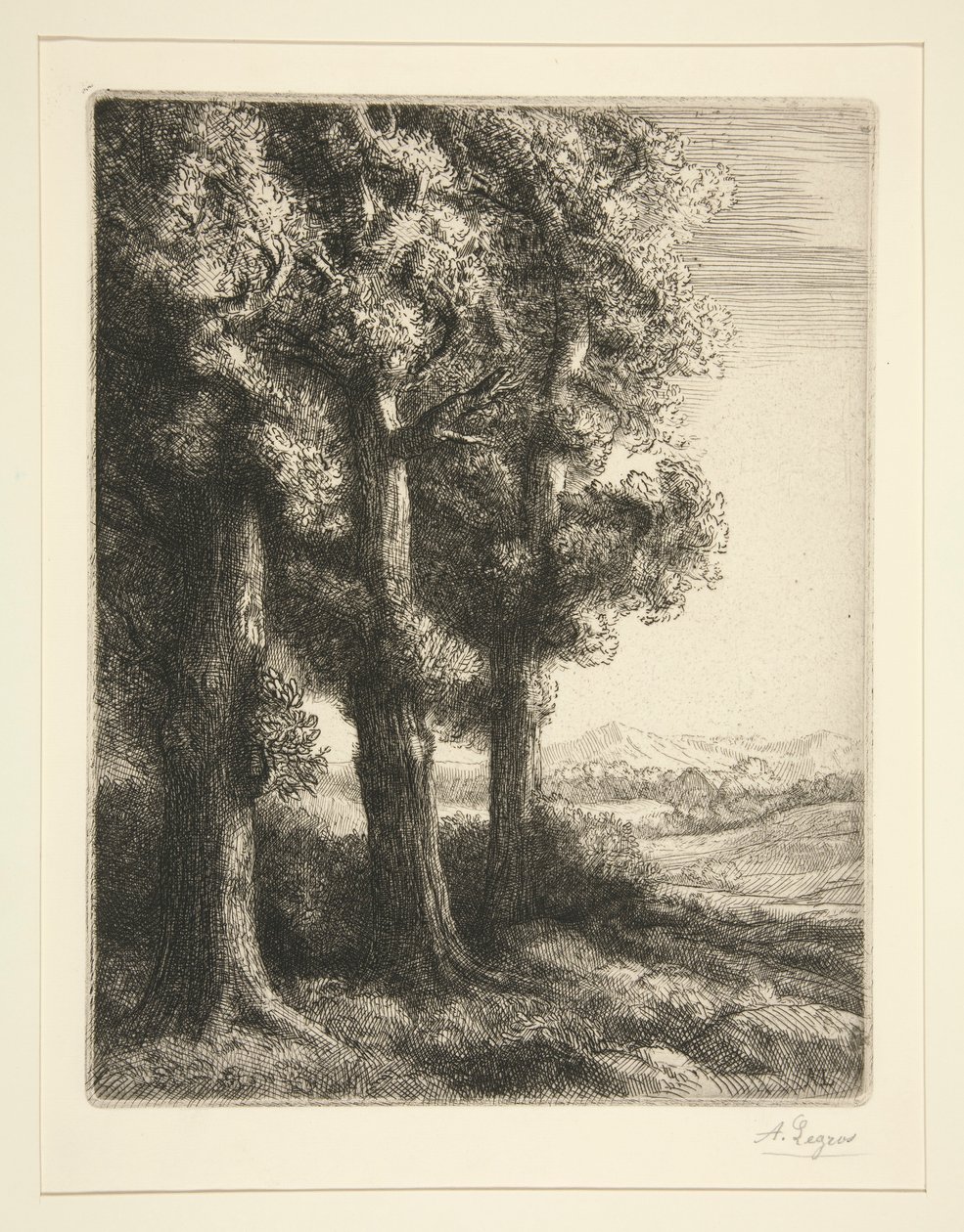 Tres árboles de Alphonse Legros