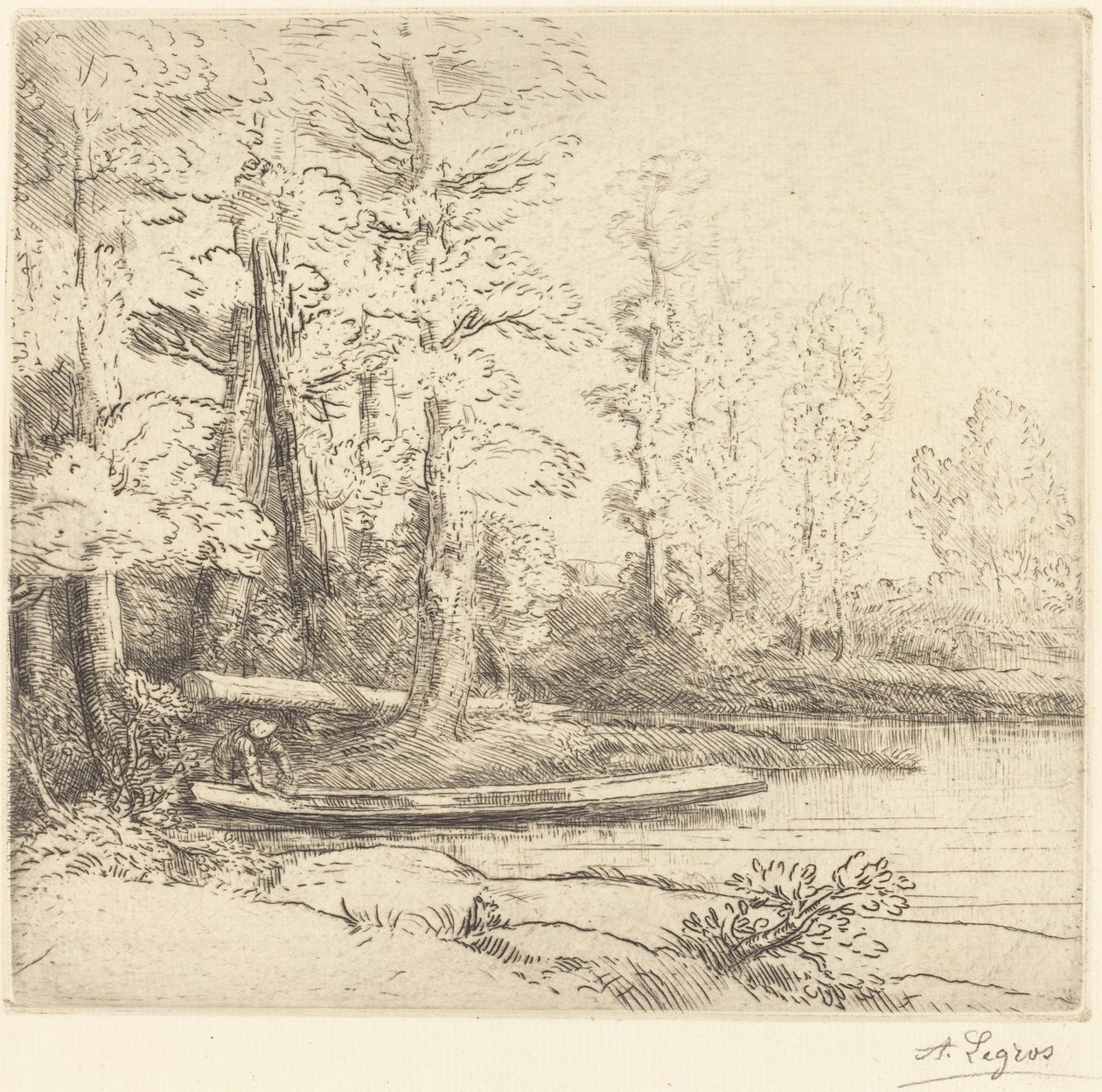 Árboles al borde del agua (Les arbres au bord de l
