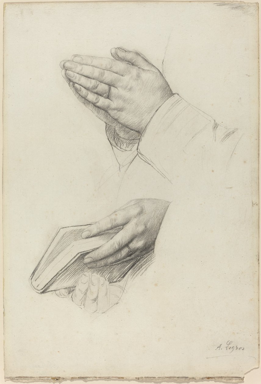 Dos estudios de manos de Alphonse Legros