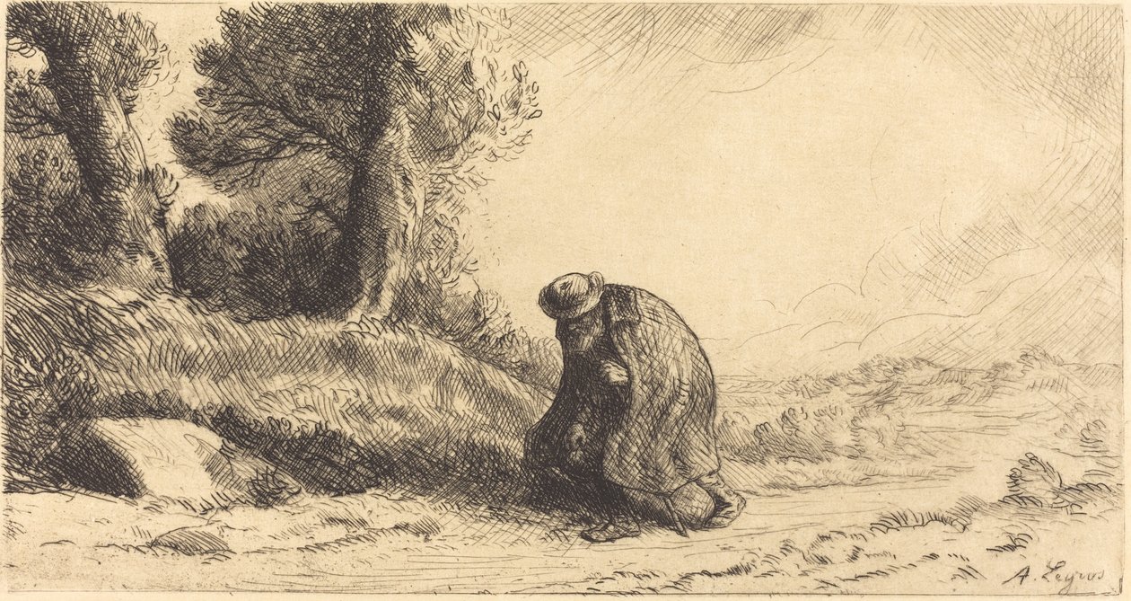 Vagabundo pasando por un callejón de Alphonse Legros