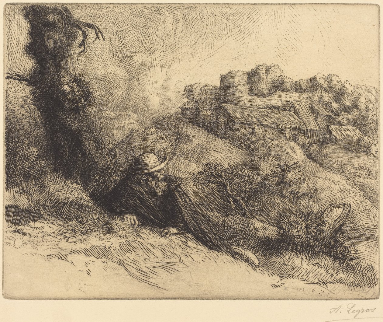 Vista de un castillo (Château des Revenants) de Alphonse Legros