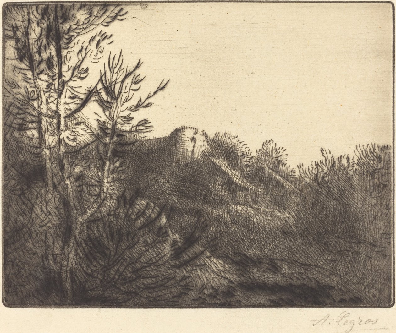 Vista de una granja de Alphonse Legros
