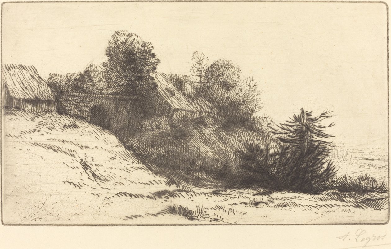 Vista de una granja, 2da placa La ferme du Bienheureux de Alphonse Legros