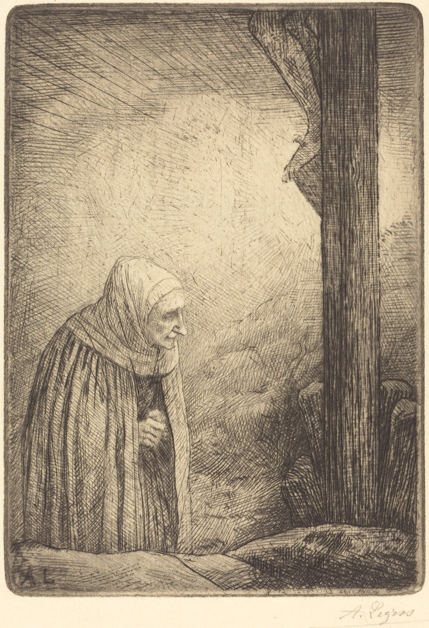 Mujer al pie de la cruz de Alphonse Legros