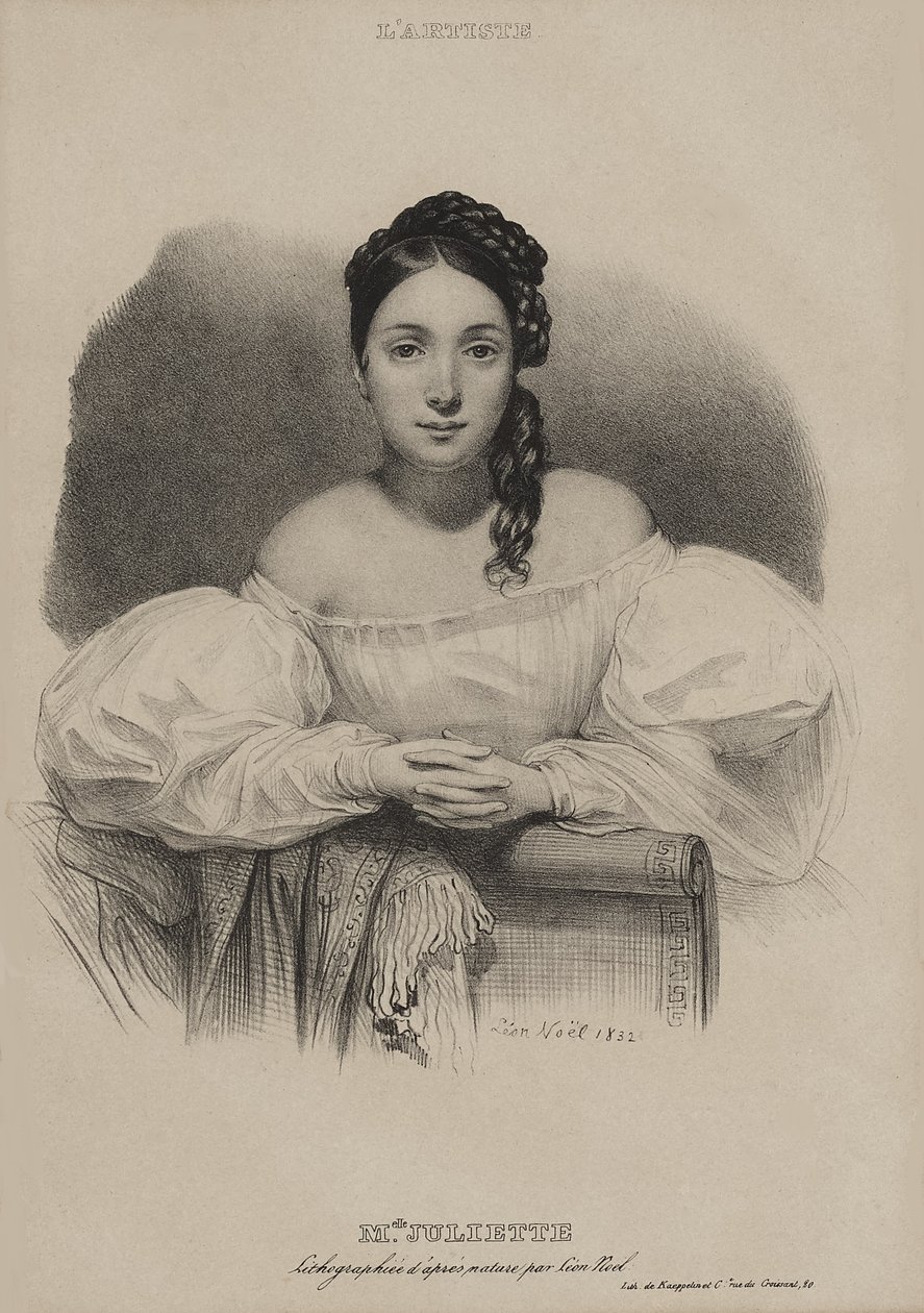Retrato de Mademoiselle Juliette Drouet. de Alphonse Leon Noel