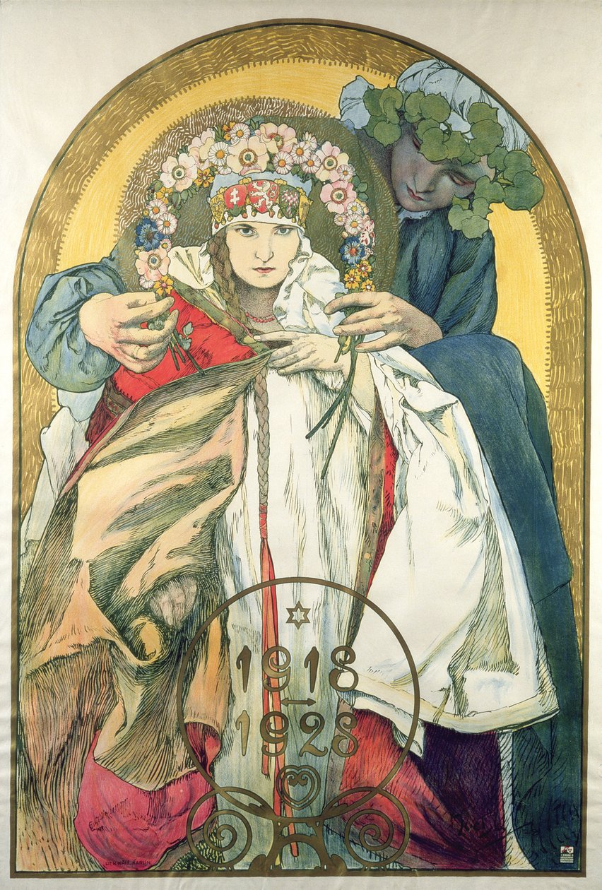 10º Aniversario de la Independencia de la República de Checoslovaquia de Alphonse Marie Mucha